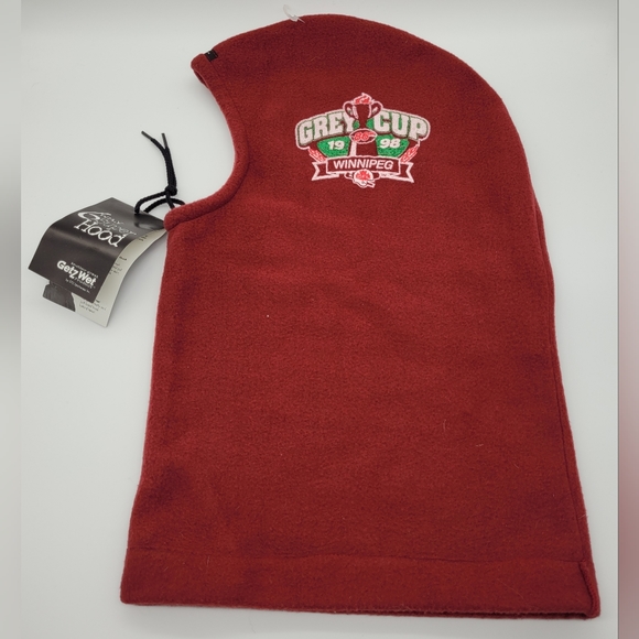 GETZ WET | vintage 90s 1998 Grey Cup CFL football winter fleece balaclava - Picture 2 of 7